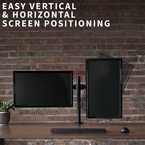 VIVO Dual Monitor Desk Mount, Heavy Duty Fully Adjustable Stand, Fits 2 LCD LED Screens up to 30 inches, Black, STAND-V002 - Image 4