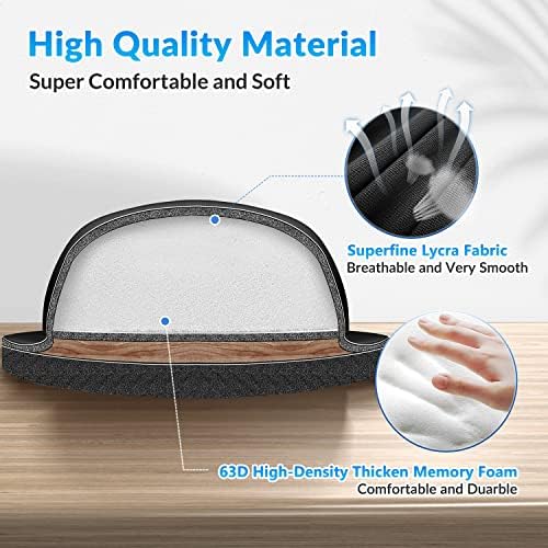 Gimars 17.3'' Extended Keyboard Wrist Rest Pad with 63D High-Density Thicken Memory Foam, Anti-Slip Rubber Base & Ergonomic Design for Office,Gaming, Computer, Laptop, Mac, Typing Pain Relief, Black - Image 2