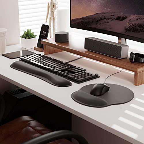 KTRIO Ergonomic Mouse Pad with Wrist Support, Comfortable Keyboard Wrist Rest, Memory Foam Wrist Pad for Keyboard, Mouse Pad Sets for Easy Typing & Pain Relief for Computer, Office & Home, Black - Image 7
