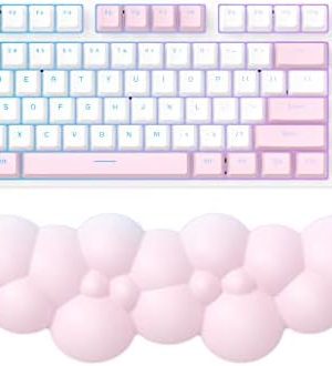 MANBASNAKE Keyboard Cloud Wrist Rest,PU High Density Memory Foam with Non-Slip Base for Typing Pain Relief,Ergonomic Keyboard Pad with Wrist Support for Home Office/Computer/Laptop/Gaming/Mac